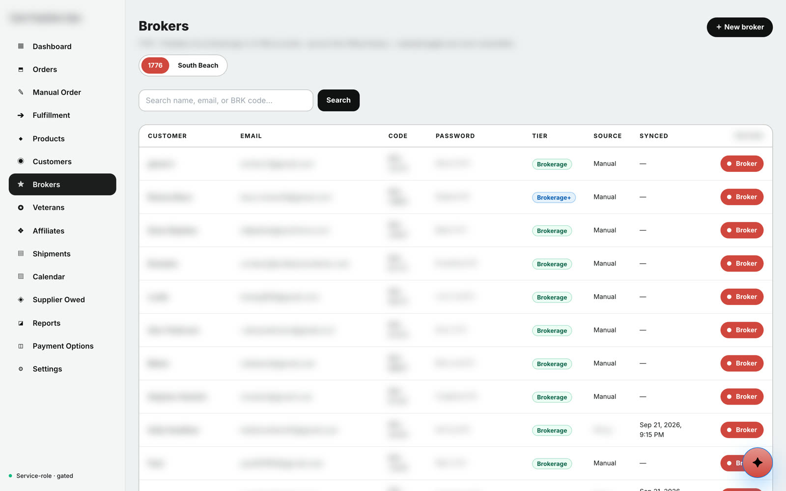 The broker roster