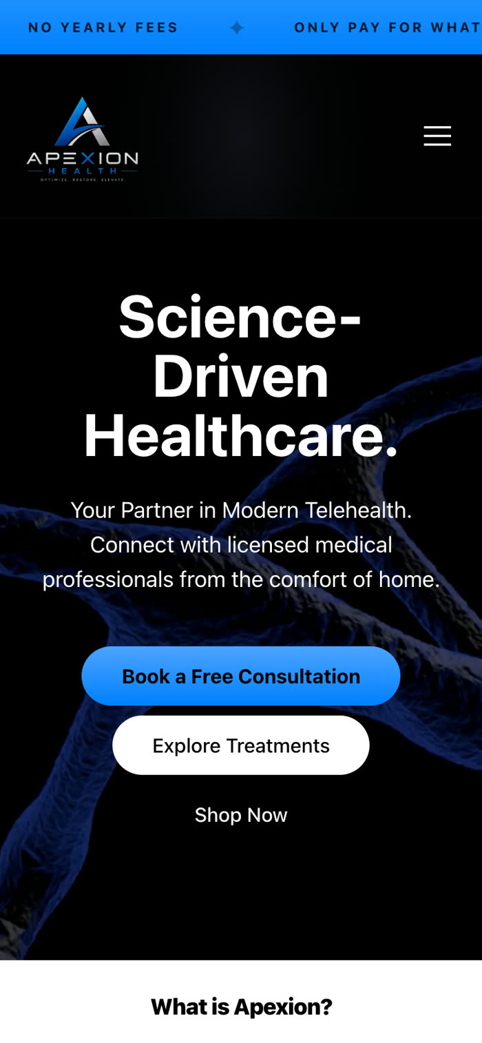 The home page on a phone