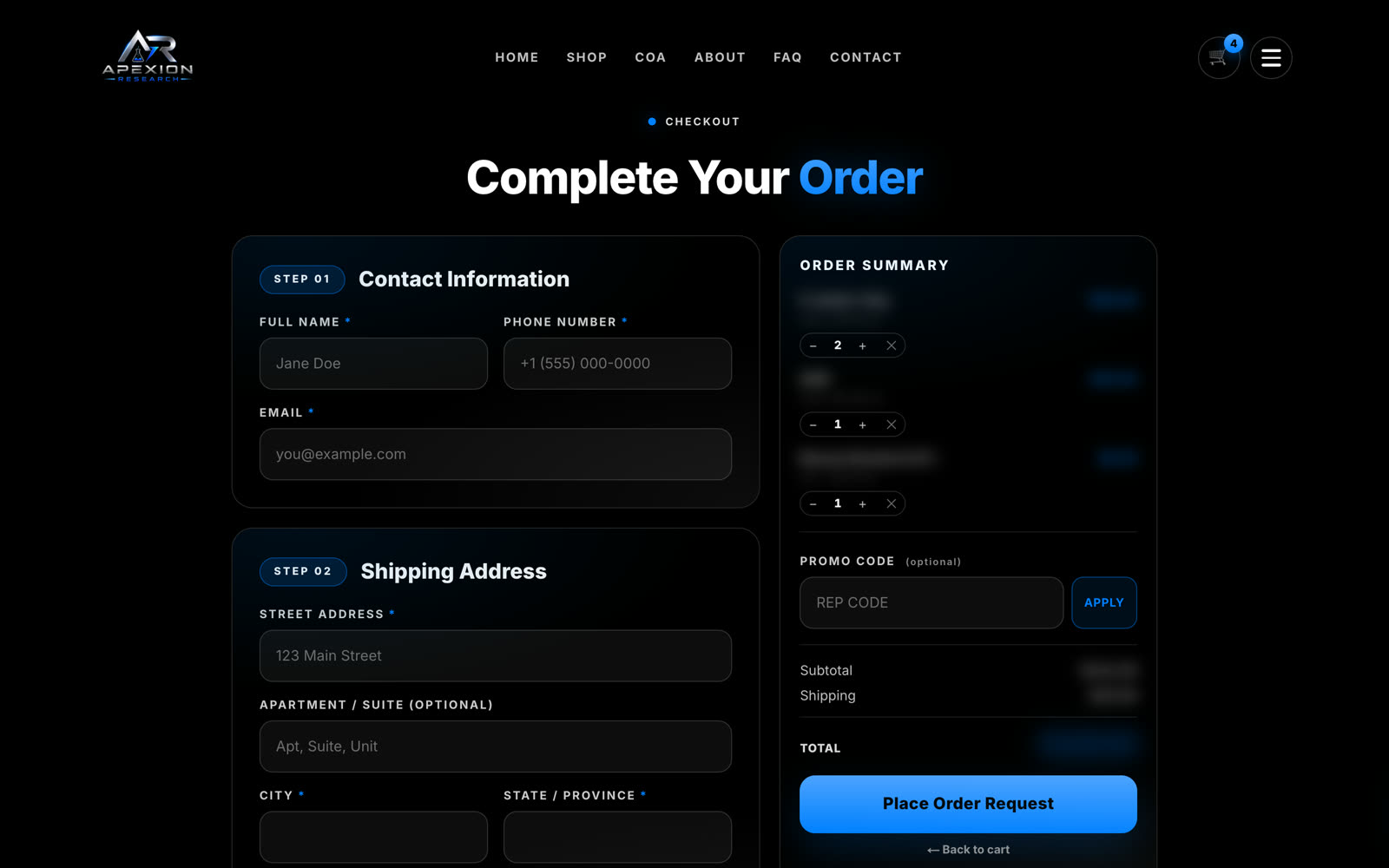The full checkout flow