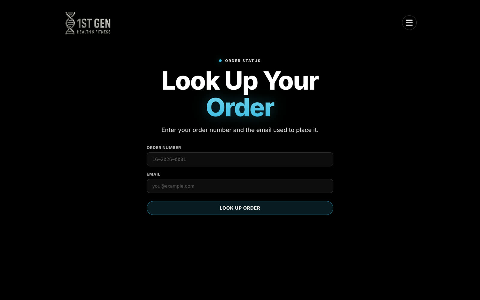 Self-serve order and status lookup by order number and email