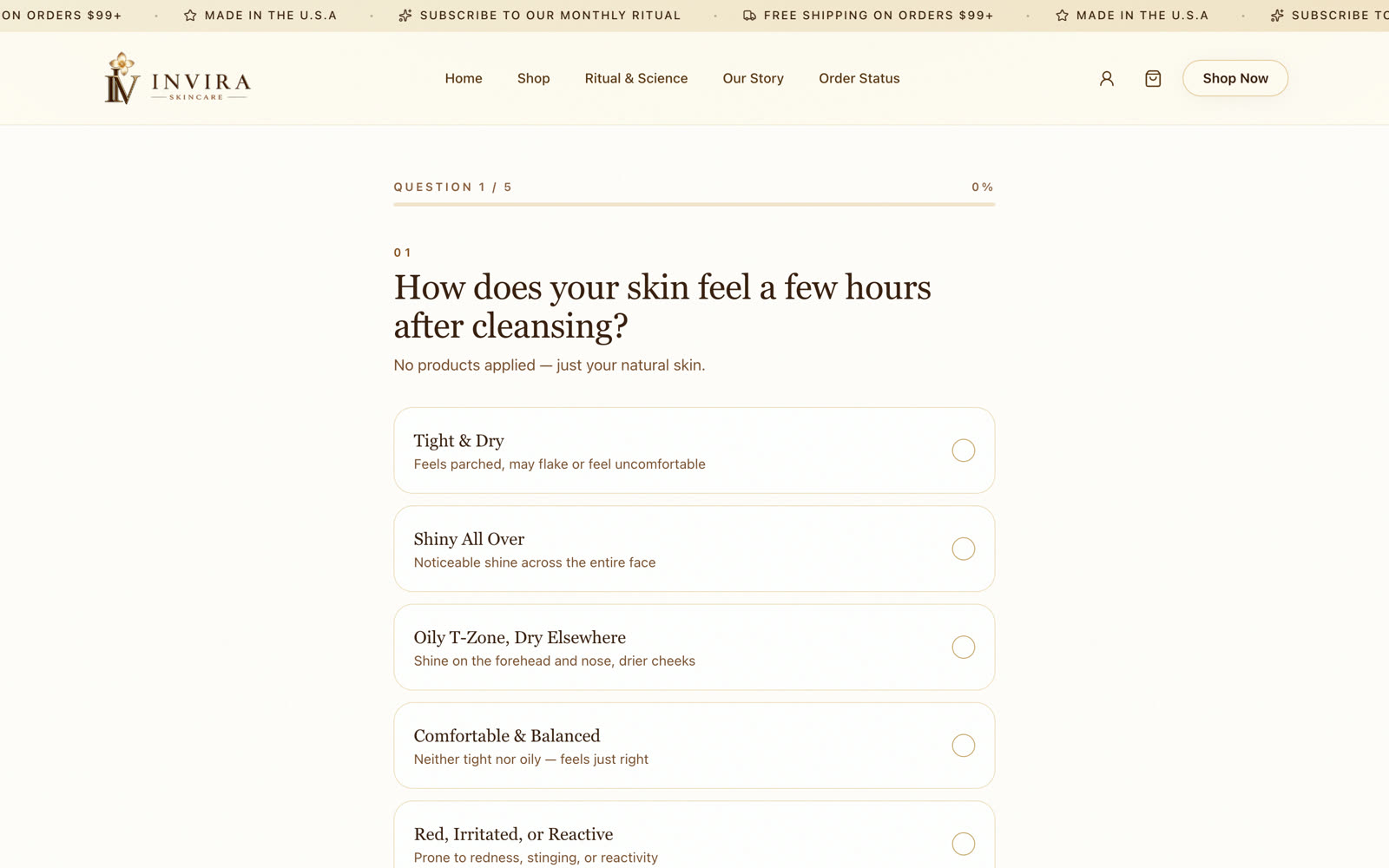 The skin quiz — five questions to a personalized routine