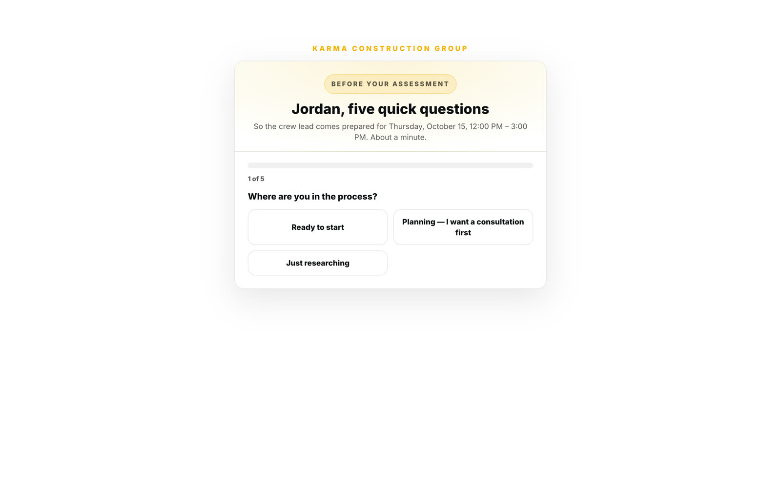 The pre-visit questionnaire