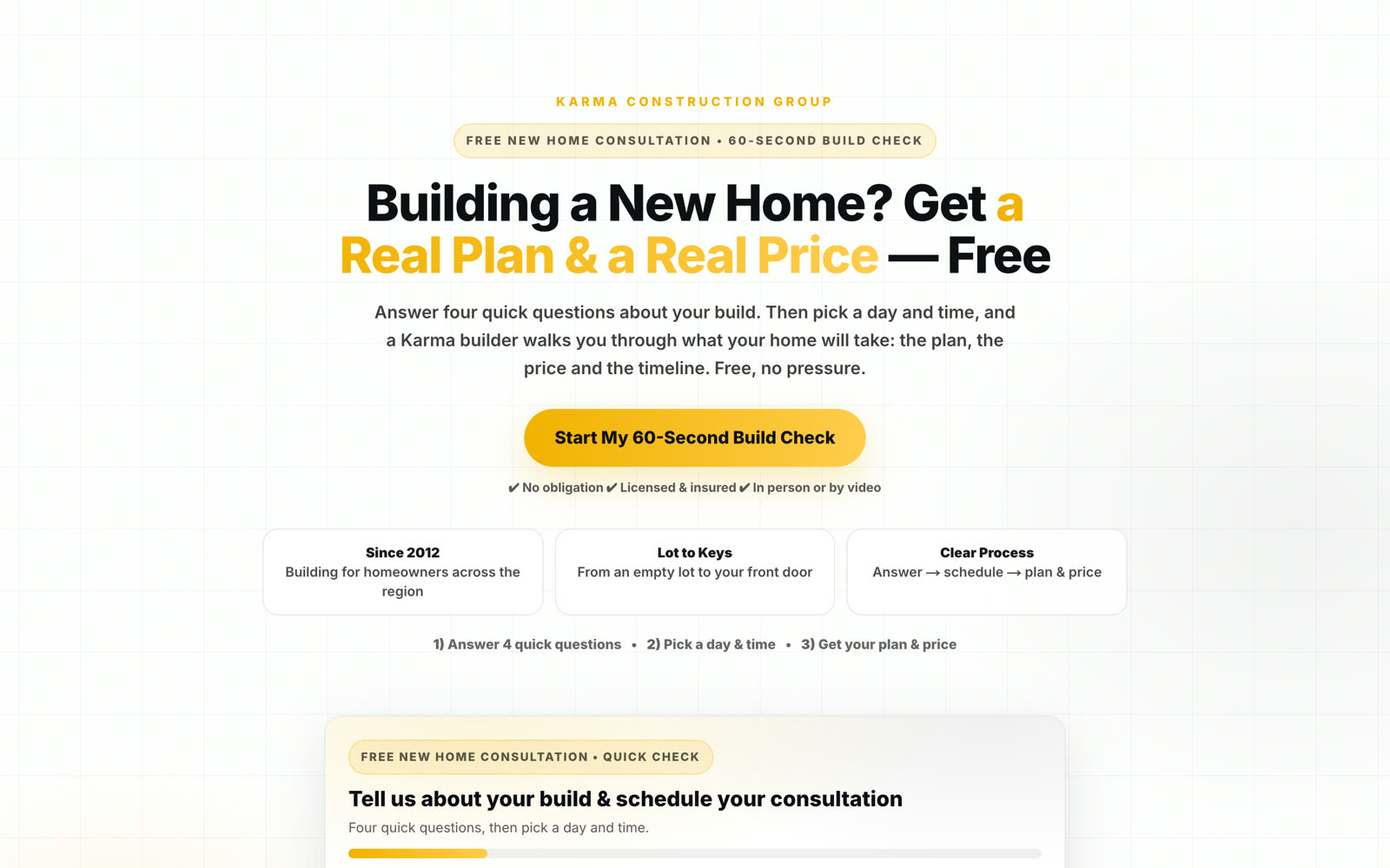 New home funnel