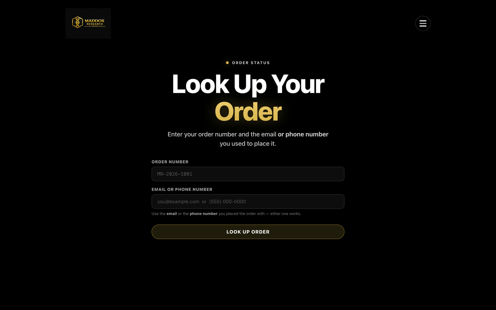 Self-serve order and shipment lookup by order number and email