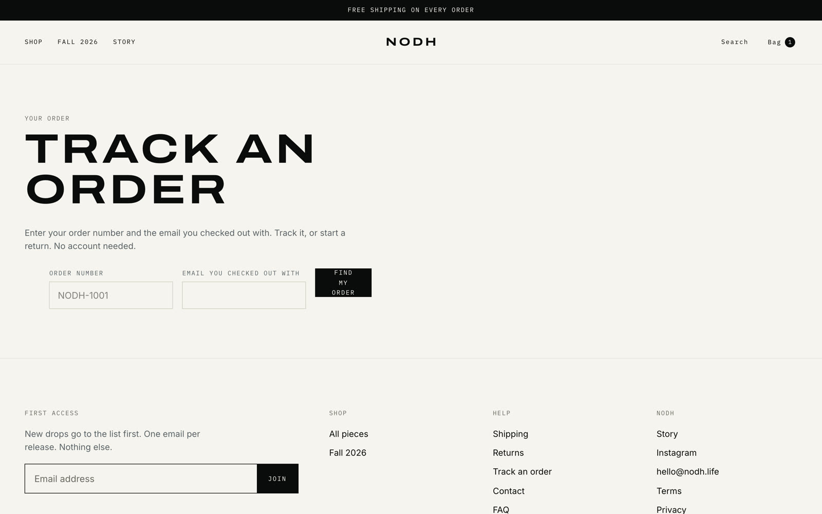 Order lookup