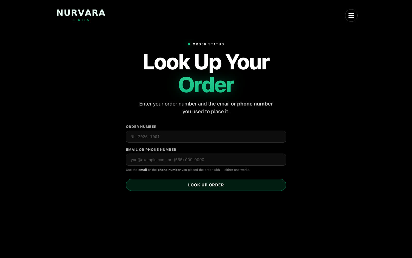 Order lookup