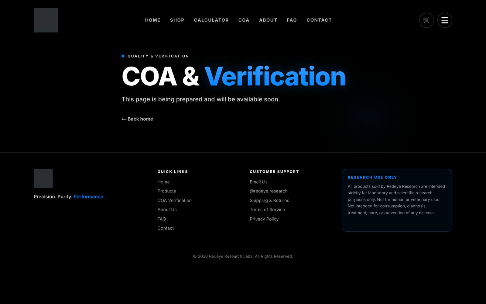 Quality / COA