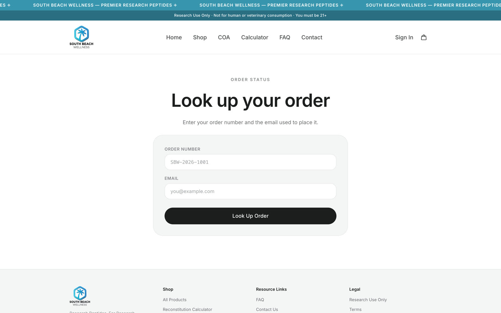 Self-serve order lookup